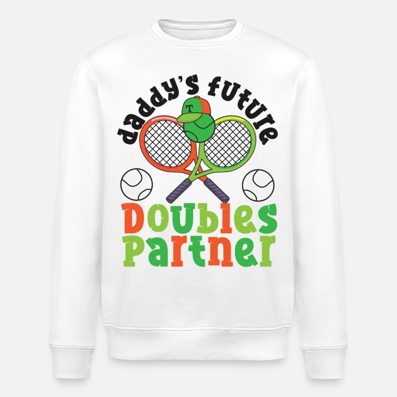 Funny Tennis Player Racket Daddy's - Stanley/Stella ROLLER Unisex Organic Sweatshirt - white
