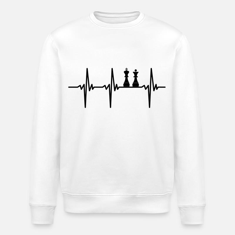 Heartbeat pour les joueurs d’échecs - Sweat bio ROLLER Stanley/Stella Unisexe - blanc
