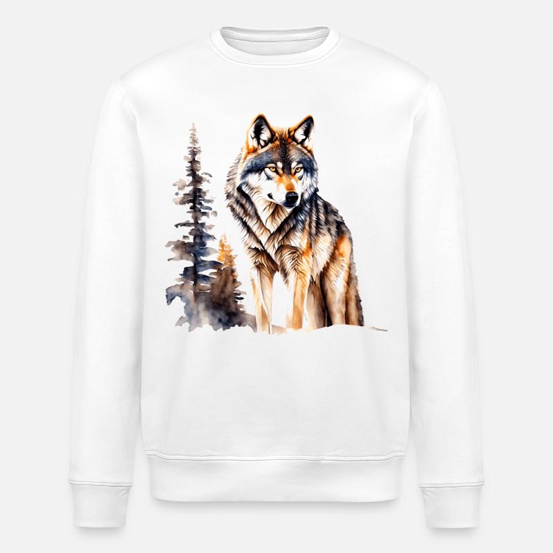 Wolf - Stanley/Stella ROLLER Unisex Organic Sweatshirt - white