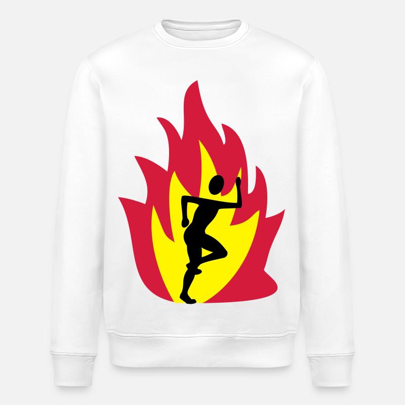 Runner flame - Stanley/Stella ROLLER Unisex Organic Sweatshirt - white