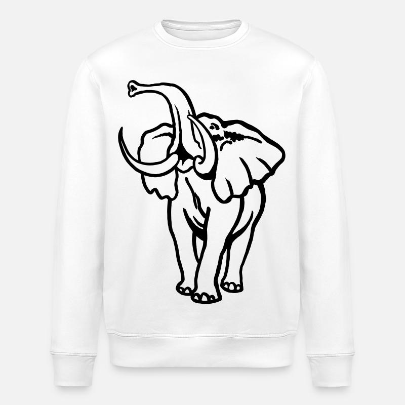 Eléphant d’Afrique I Bull - Sweat bio ROLLER Stanley/Stella Unisexe - blanc