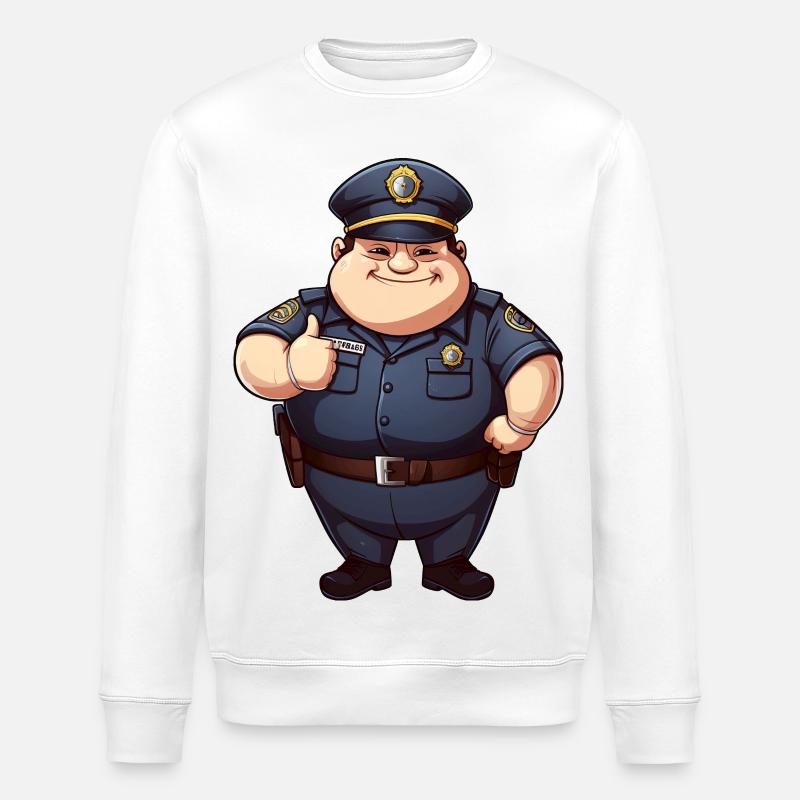 dicker Polizist - Stanley/Stella Unisex Bio-Sweatshirt ROLLER - Weiß