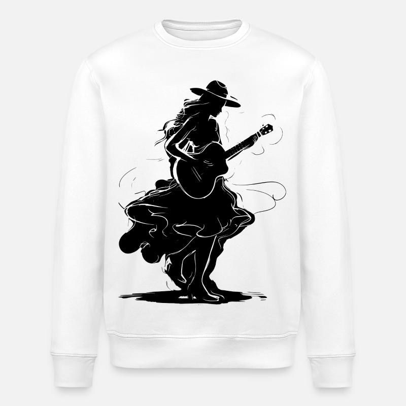 Guitariste - Sweat bio ROLLER Stanley/Stella Unisexe - blanc