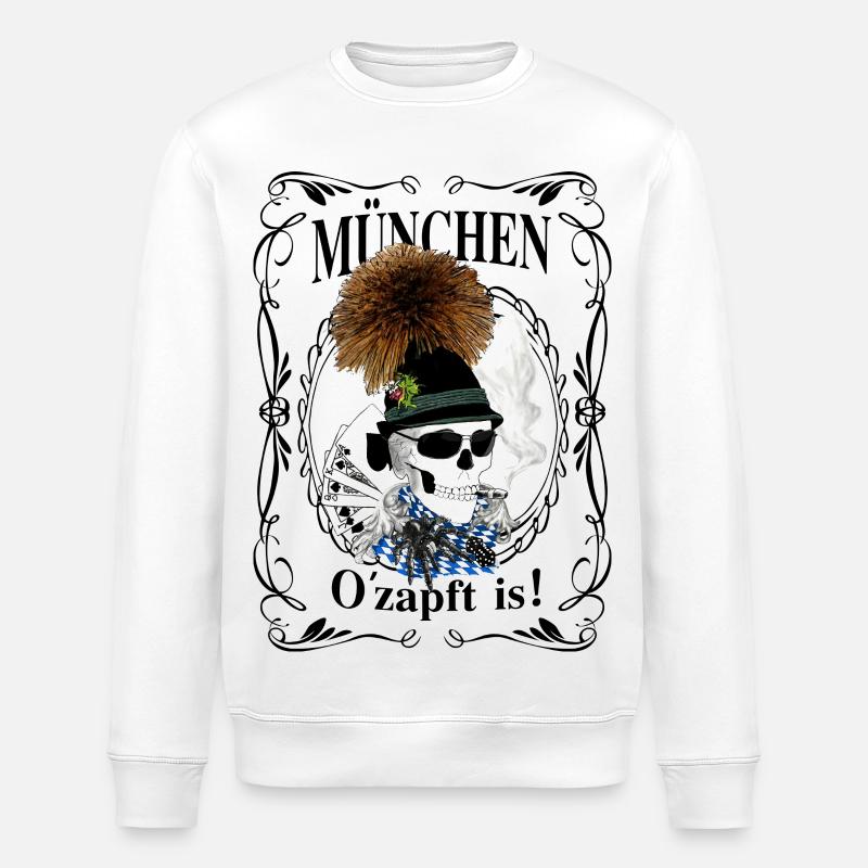 Bierzelt-Skull - Stanley/Stella Unisex Bio-Sweatshirt ROLLER - Weiß