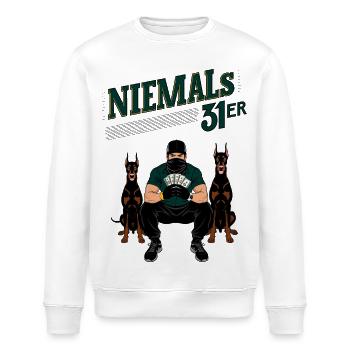 Niemals 31ER - Stanley/Stella Unisex Bio-Sweatshirt ROLLER - Weiß - Vorne - Nik (191cm)