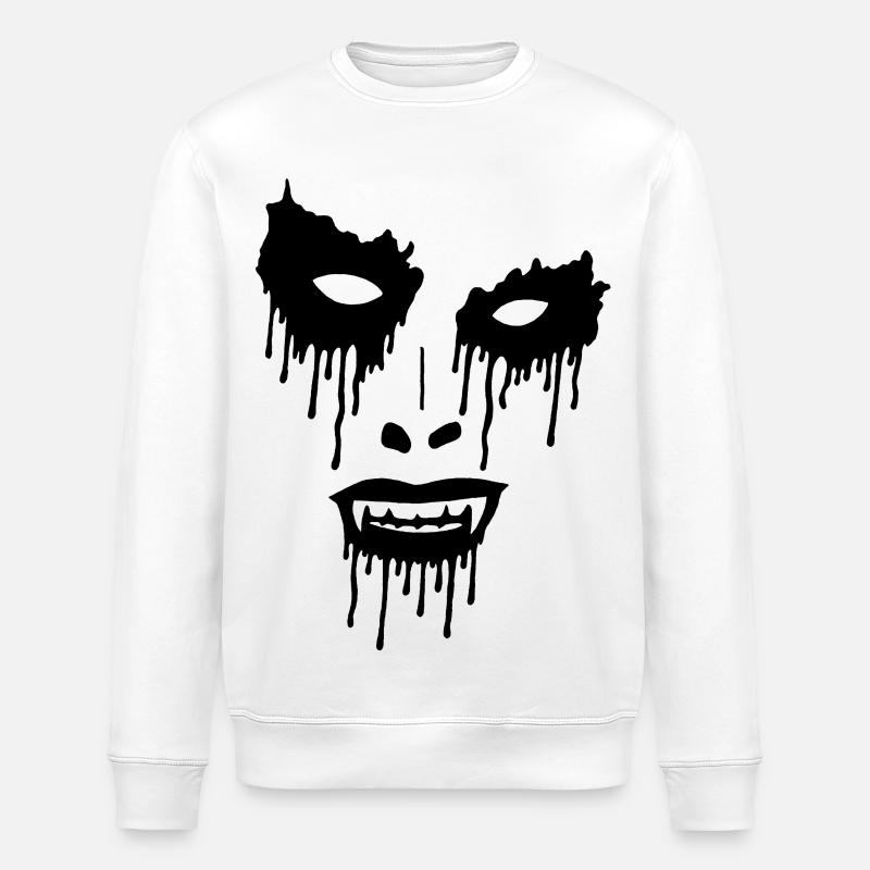Le visage noir du mal - Sweat bio ROLLER Stanley/Stella Unisexe - blanc