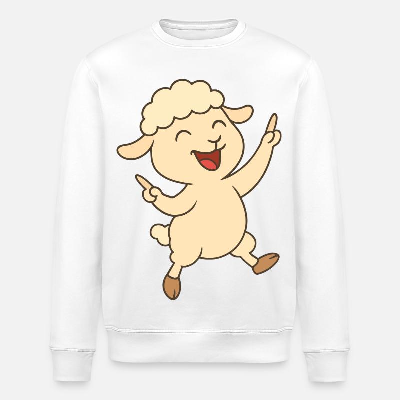 Dancing Lamb - Stanley/Stella ROLLER Unisex Organic Sweatshirt - white