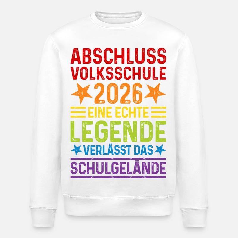 Volksschule Abschluss 2026 - Stanley/Stella Unisex Bio-Sweatshirt ROLLER - Weiß