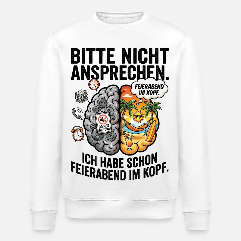 After-work head conflict - Stanley/Stella ROLLER Unisex Organic Sweatshirt - white