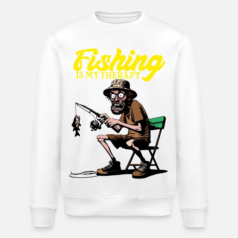 FishingTherapy - Stanley/Stella ROLLER Unisex Organic Sweatshirt - white