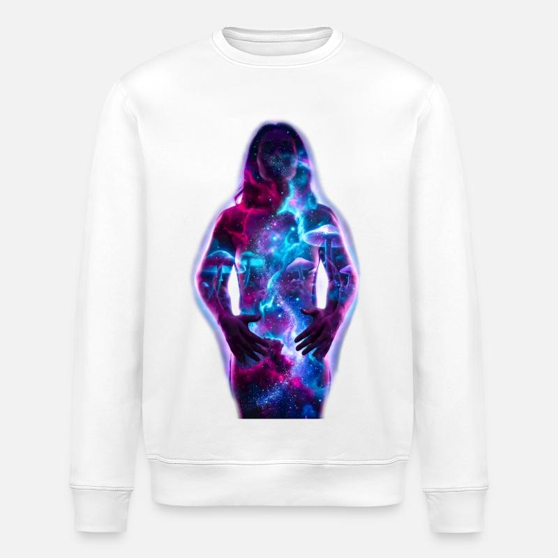Kosmischer Körper: Galaktisches Leuchten - Stanley/Stella Unisex Bio-Sweatshirt ROLLER - Weiß