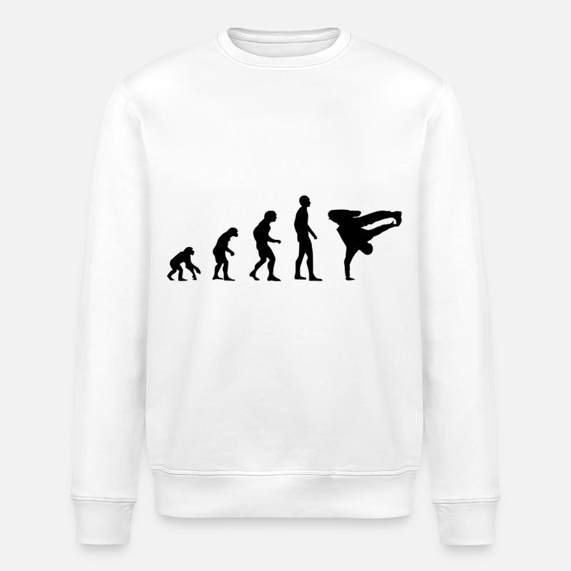 Breakdance Evolution Silhouette - Stanley/Stella ROLLER Unisex Organic Sweatshirt - white