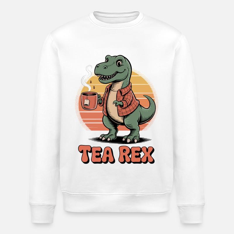 Tee-Rex-Dinosaurier - Stanley/Stella Unisex Bio-Sweatshirt ROLLER - Weiß