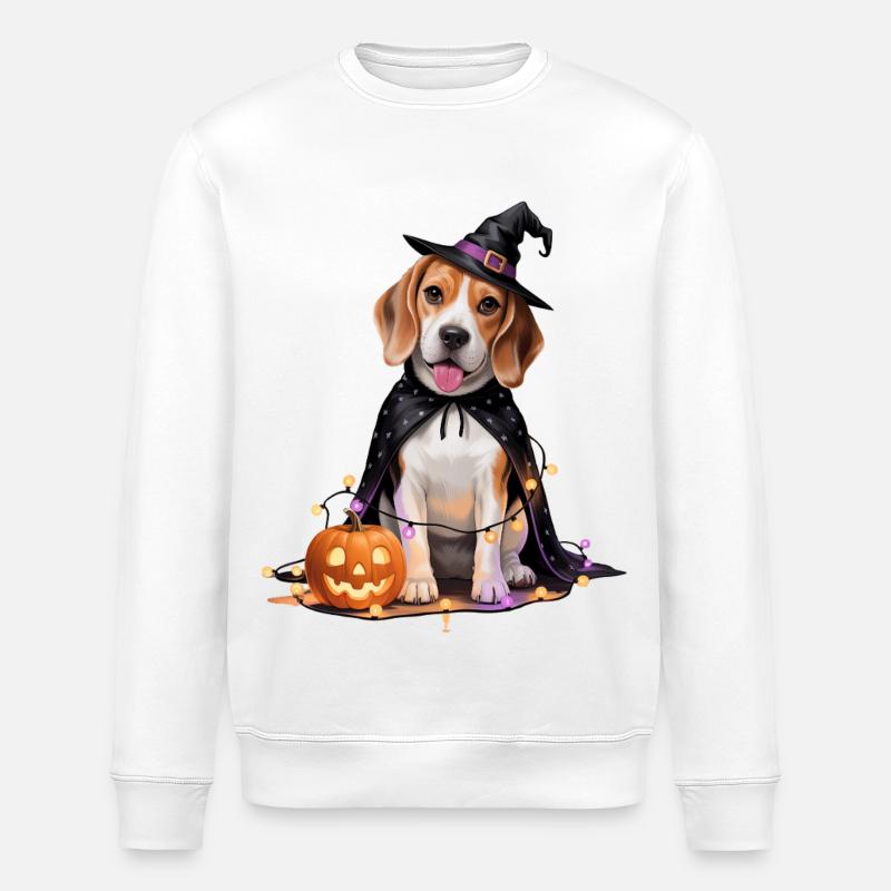 Beagle Chien Halloween - Sweat bio ROLLER Stanley/Stella Unisexe - blanc
