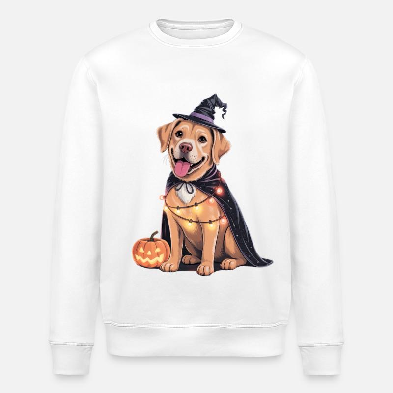Labrador Hund Halloween - Stanley/Stella Unisex Bio-Sweatshirt ROLLER - Weiß