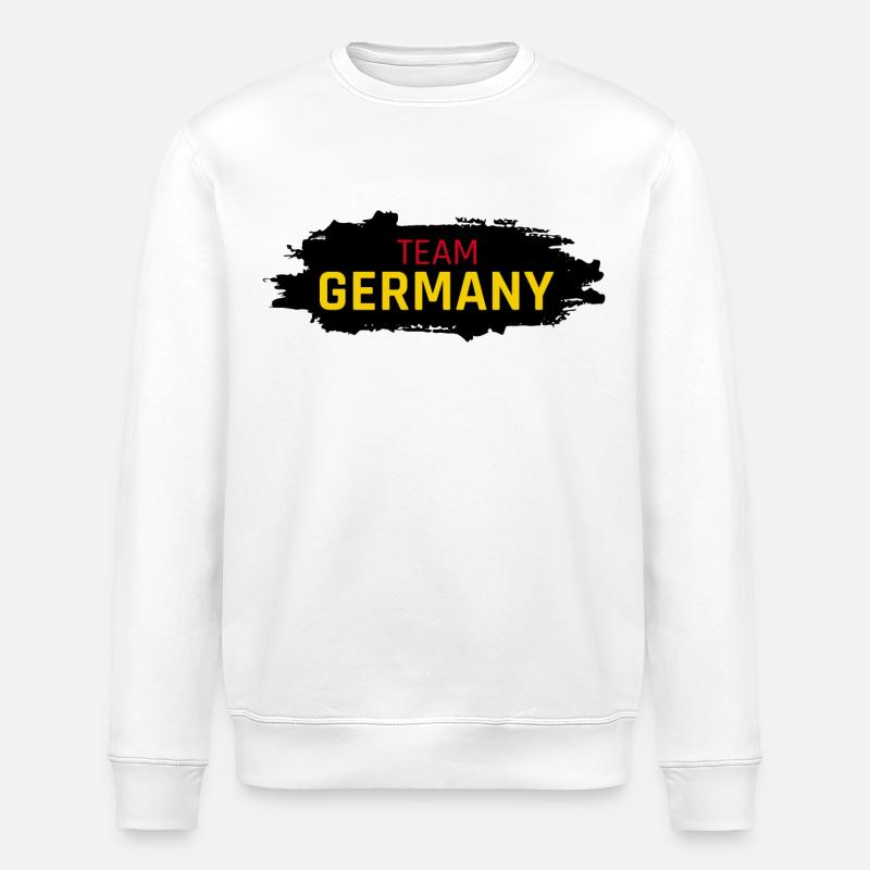 Team Germany Button - Stanley/Stella ROLLER Unisex Organic Sweatshirt - white