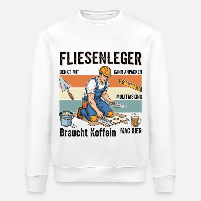 Le carreleur - Sweat bio ROLLER Stanley/Stella Unisexe - blanc