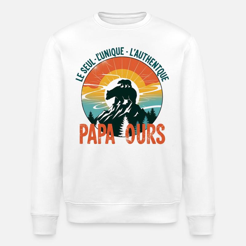 PAPA OURS - Sweat bio ROLLER Stanley/Stella Unisexe - blanc