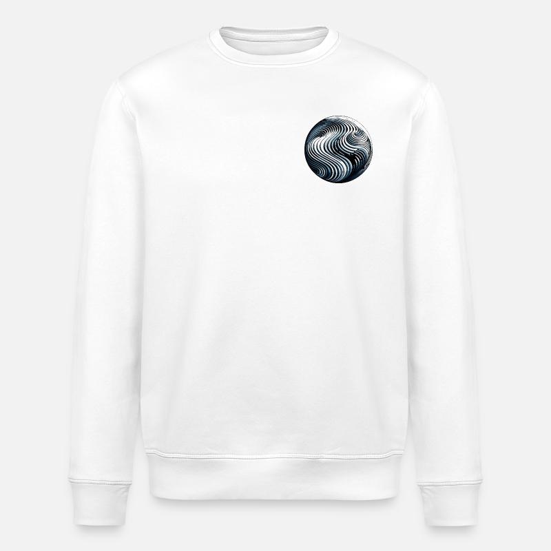 Geometric Waves – Abstract Wave Pattern - Stanley/Stella ROLLER Unisex Organic Sweatshirt - white