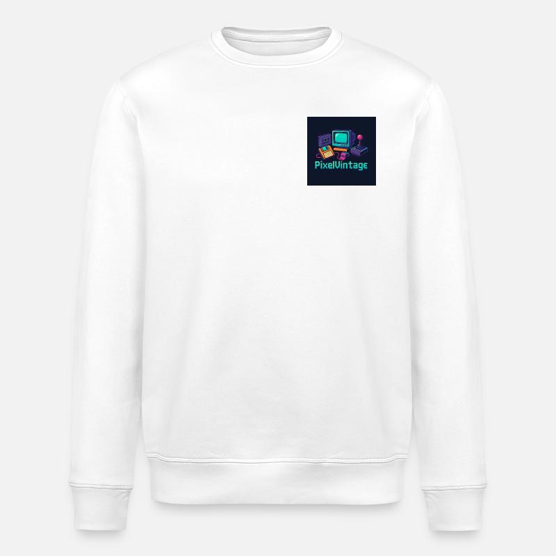 Retro-Computer und Pixel-Konsole - Stanley/Stella Unisex Bio-Sweatshirt ROLLER - Weiß