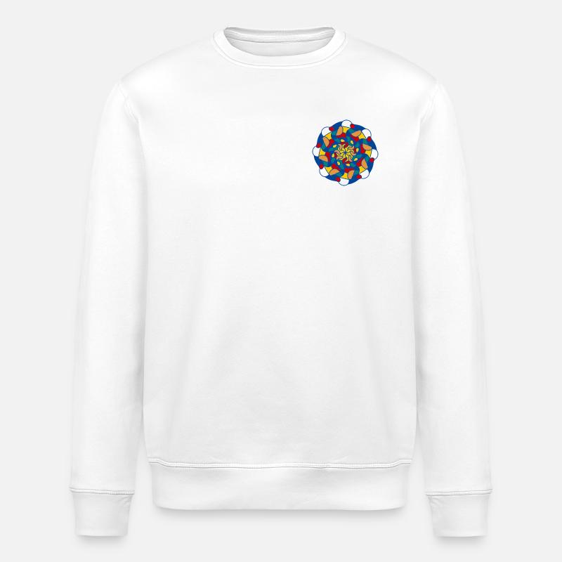 Mandala éclatant kaleidoscope - Sweat bio ROLLER Stanley/Stella Unisexe - blanc