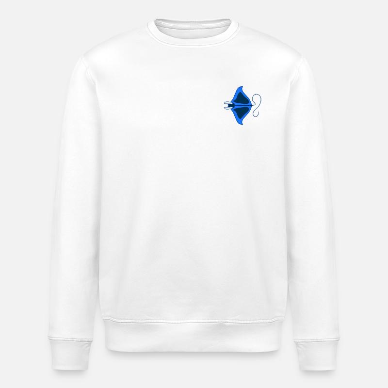 Manta Bleu Linéaire Stylisé - Sweat bio ROLLER Stanley/Stella Unisexe - blanc
