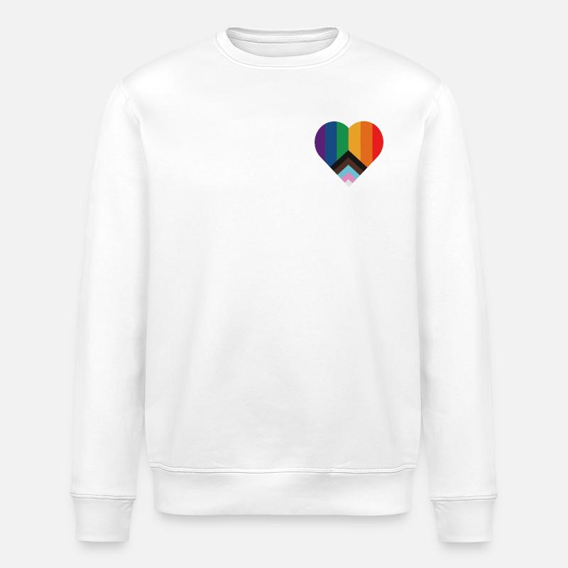 Regenbogen Pride Herz - Stanley/Stella Unisex Bio-Sweatshirt ROLLER - Weiß