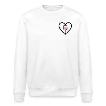 Herz + Roséwein – Rosé Lover - Stanley/Stella Unisex Bio-Sweatshirt ROLLER - Weiß - Vorne - Nik (191cm)