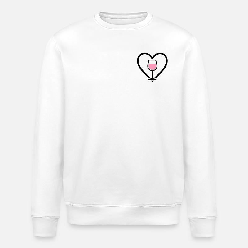 Herz + Roséwein – Rosé Lover - Stanley/Stella Unisex Bio-Sweatshirt ROLLER - Weiß
