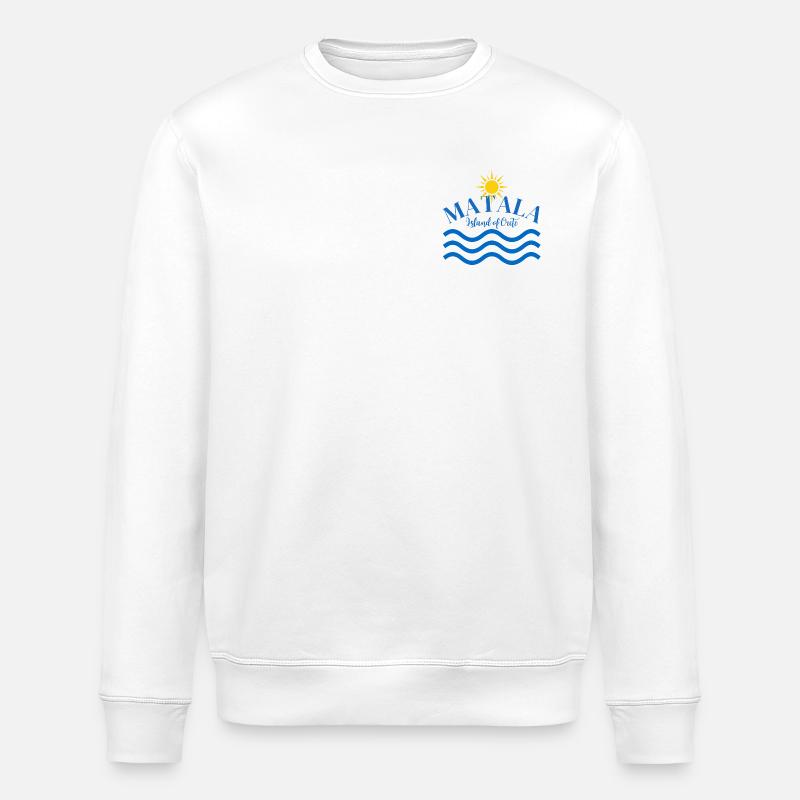 Matala Kreta-Wellen-Sonnenlogo - Stanley/Stella Unisex Bio-Sweatshirt ROLLER - Weiß