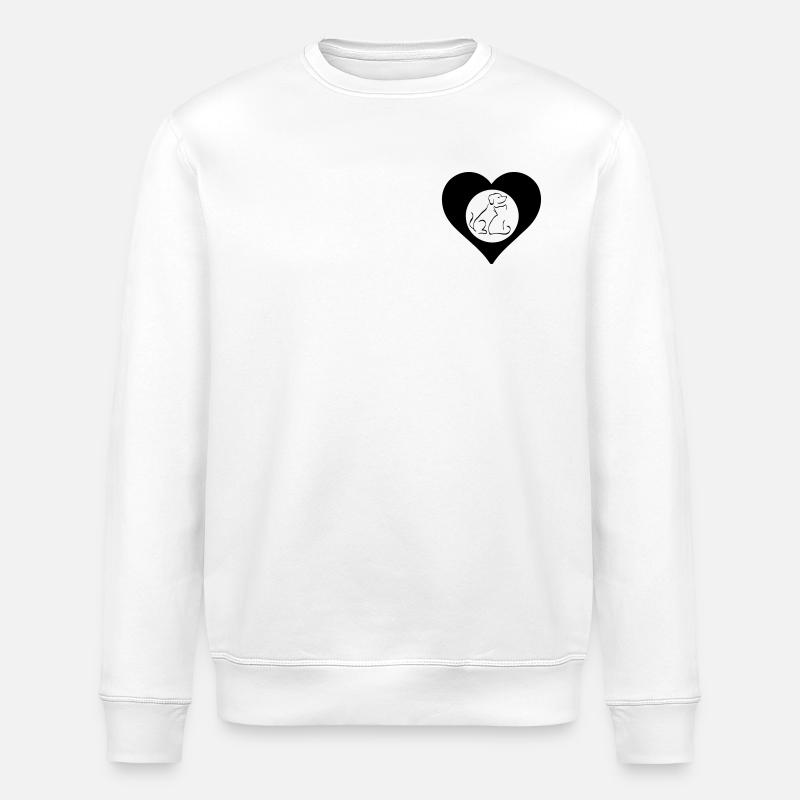 Herz voller Tierliebe Geschenk - Stanley/Stella Unisex Bio-Sweatshirt ROLLER - Weiß