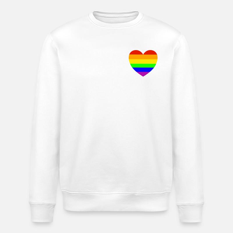 Regenbogenherz Pride Design - Stanley/Stella Unisex Bio-Sweatshirt ROLLER - Weiß