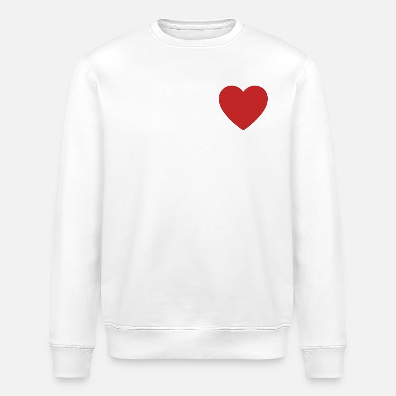 Impression d’icône de cœur rouge - Sweat bio ROLLER Stanley/Stella Unisexe - blanc