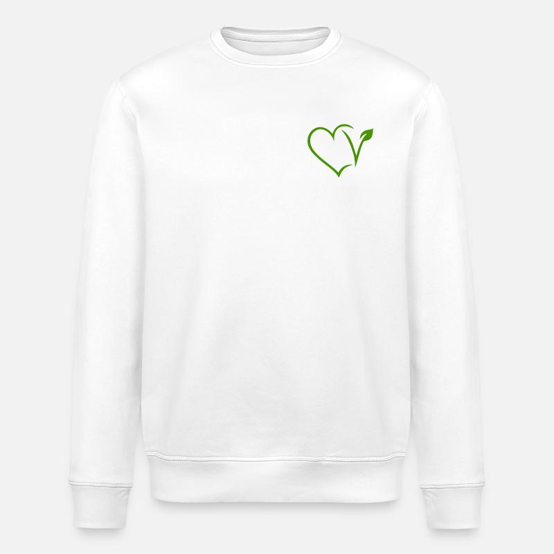 Vegan Herz - Stanley/Stella Unisex Bio-Sweatshirt ROLLER - Weiß