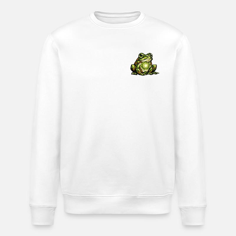 Kiwi Frog Cubism Version - Stanley/Stella ROLLER Unisex Organic Sweatshirt - white