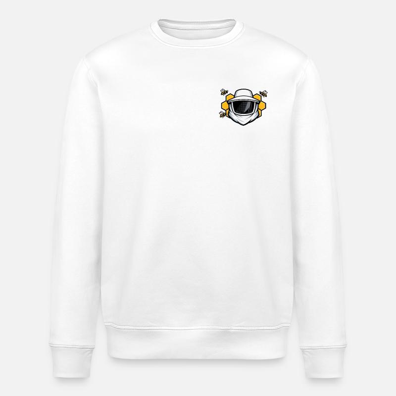 Imker Schutzhelm mit Bienen Design - Stanley/Stella Unisex Bio-Sweatshirt ROLLER - Weiß