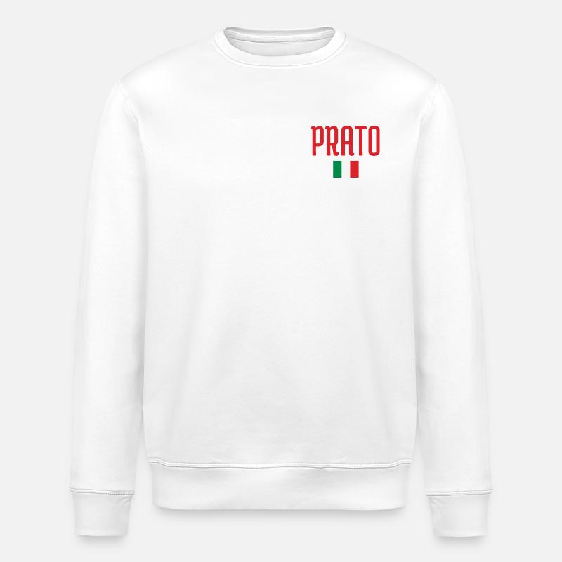 Prato Italy Bold Script - Stanley/Stella ROLLER Unisex Organic Sweatshirt - white