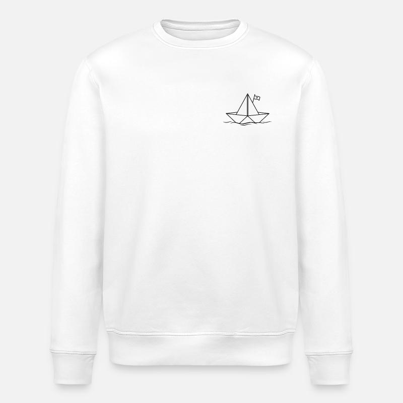 Papierboot Papierschiff - Stanley/Stella Unisex Bio-Sweatshirt ROLLER - Weiß