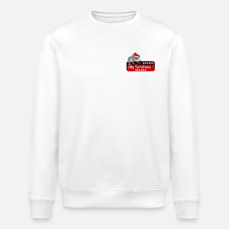 Frohe Weihnachten Koala - Stanley/Stella Unisex Bio-Sweatshirt ROLLER - Weiß