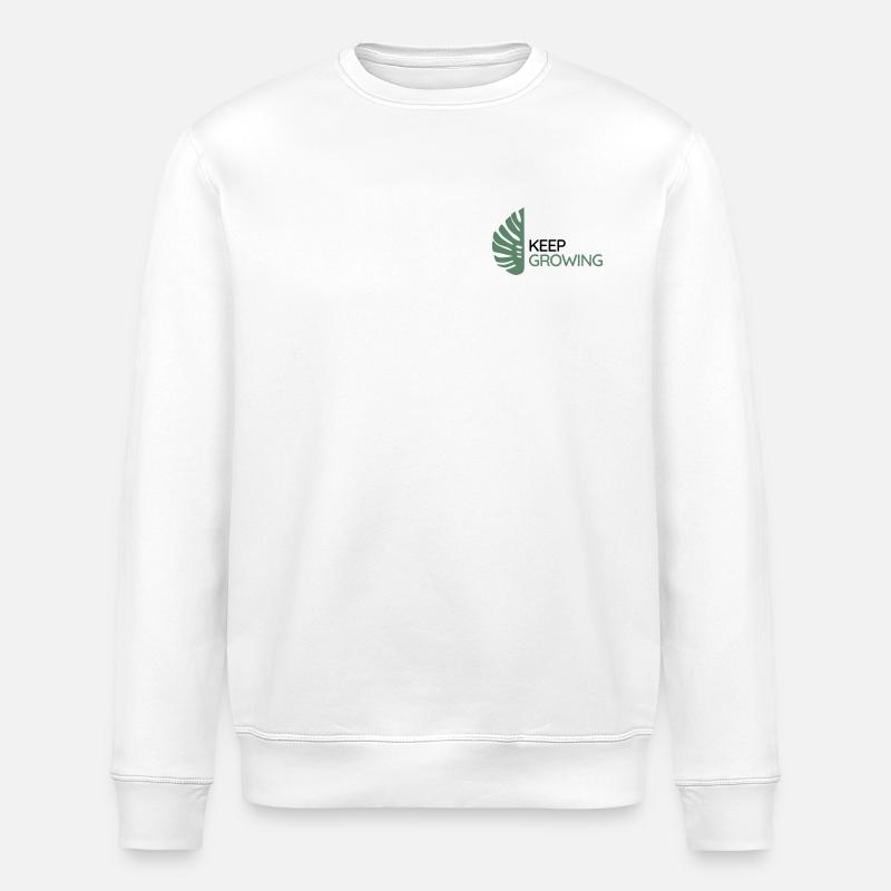 Monstera - Continue de grandir - Sweat bio ROLLER Stanley/Stella Unisexe - blanc