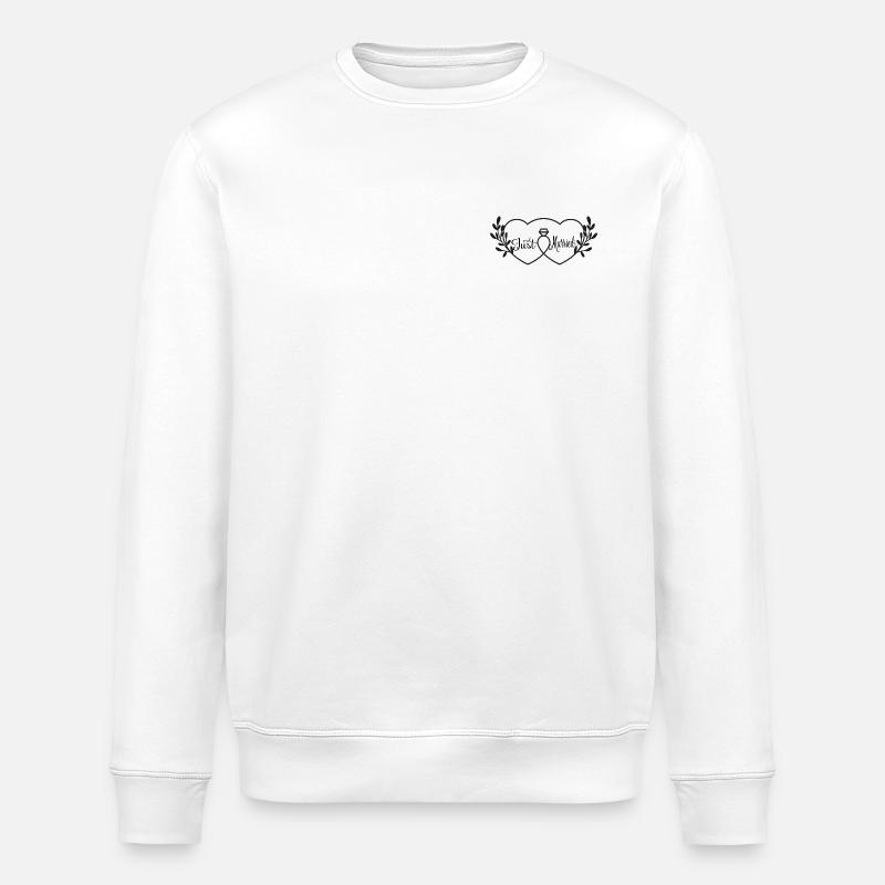 Verschlungene Herzen & Ring - Just Married - Stanley/Stella Unisex Bio-Sweatshirt ROLLER - Weiß