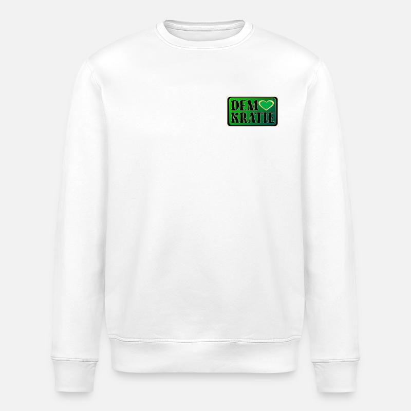 HALTUNG HERZ DEMOKRATIE - Stanley/Stella Unisex Bio-Sweatshirt ROLLER - Weiß