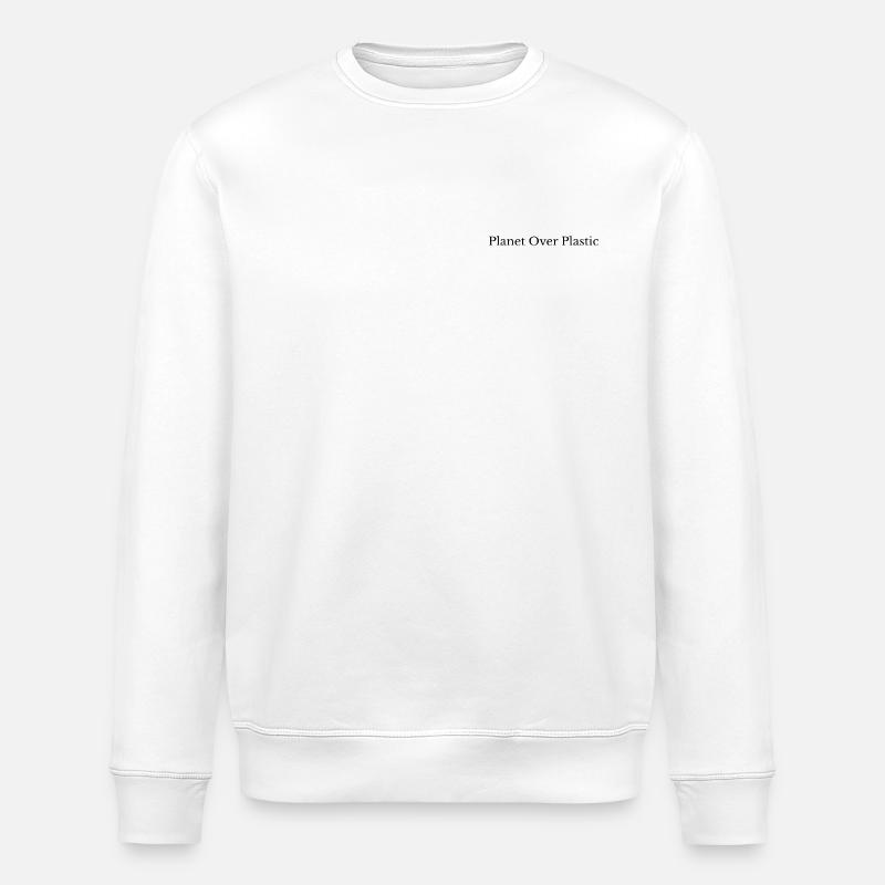 Déclaration écologique : planète sur plastique - Sweat bio ROLLER Stanley/Stella Unisexe - blanc