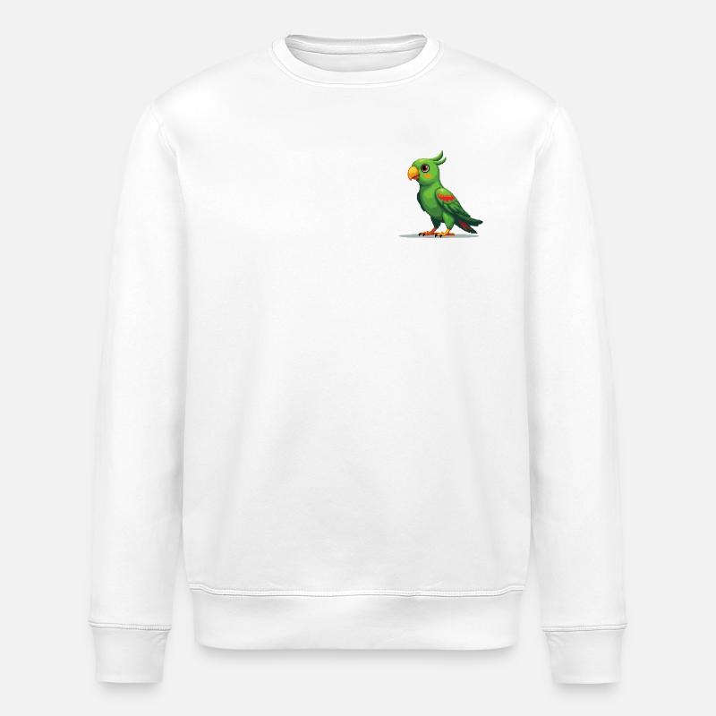 Pixel Papagei – Retro 8-Bit Style - Stanley/Stella Unisex Bio-Sweatshirt ROLLER - Weiß