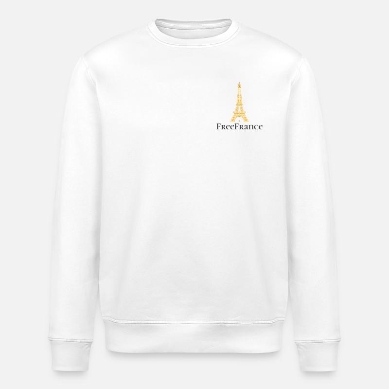 Golden Eiffel Tower Elegance Design - Stanley/Stella ROLLER Unisex Organic Sweatshirt - white