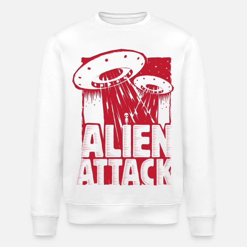 Alien Attack - Stanley/Stella Unisex Bio-Sweatshirt ROLLER - Weiß