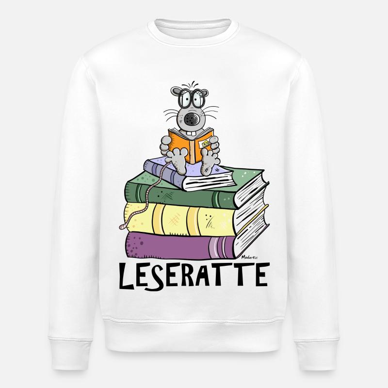 Lecture Rat - Sweat bio ROLLER Stanley/Stella Unisexe - blanc