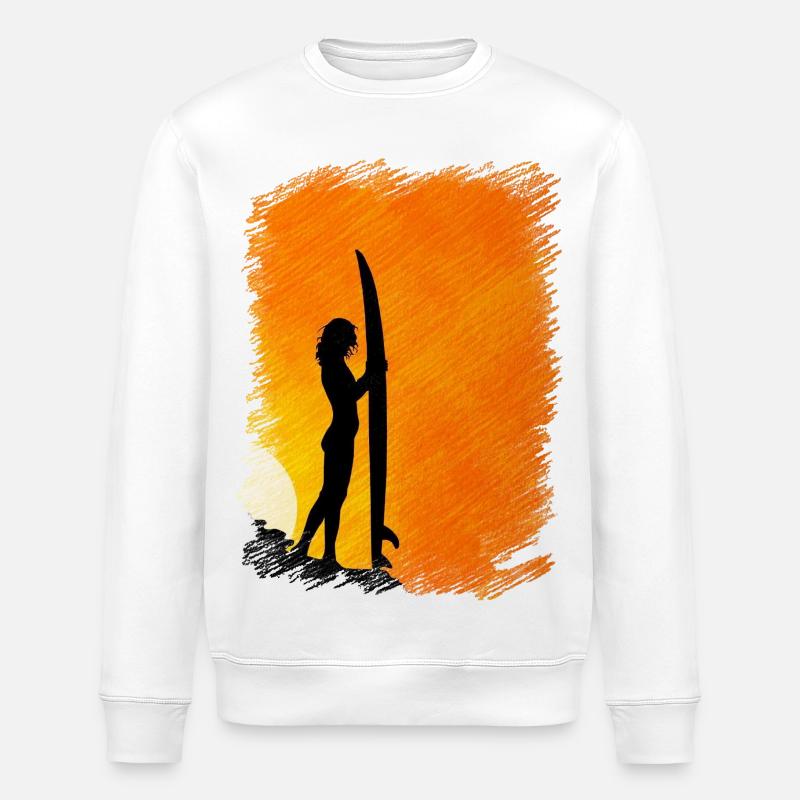 Surfen - Stanley/Stella Unisex Bio-Sweatshirt ROLLER - Weiß