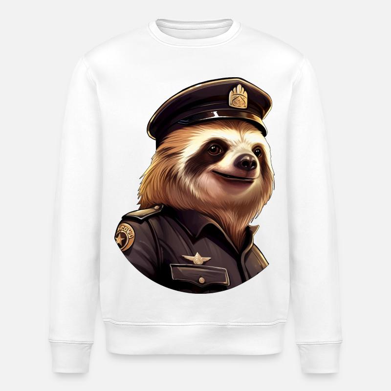 Paresseux policier - Sweat bio ROLLER Stanley/Stella Unisexe - blanc