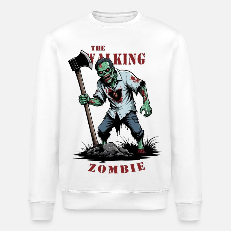 Le zombie ambulant - Sweat bio ROLLER Stanley/Stella Unisexe - blanc
